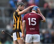 21 June 2017; Disappointed Ciaran Doyle of Westmeath is consoled by Jason Cleere of Kilkenny during the Bord Gáis Energy Leinster GAA Hurling U21 Championship Semi-Final match between Westmeath and Kilkenny at Cusack Park, in Mullingar. Photo by David Maher/Sportsfile