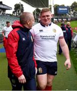 22 June 2017; Tadhg Furlong with fitness coach Philip Morrow during a British and Irish Lions training session at QBE Stadium in Auckland, New Zealand. Photo by Stephen McCarthy/Sportsfile