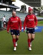 22 June 2017; Jonathan Sexton and Rory Best, left, during a British and Irish Lions training session at QBE Stadium in Auckland, New Zealand. Photo by Stephen McCarthy/Sportsfile