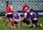 22 June 2017; British and Irish Lions players, from left, Owen Farrell, Tadhg Furlong, James Haskell and Maro Itoje during a training session at QBE Stadium in Auckland, New Zealand. Photo by Stephen McCarthy/Sportsfile