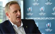 22 June 2017; Alan Gilpin, Head of Rugby World Cup, speaks to the media at a briefing in Tokyo, Japan. Photo by Brendan Moran/Sportsfile