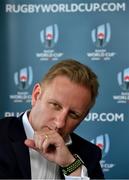 22 June 2017; Alan Gilpin, Head of Rugby World Cup, speaks to the media at a briefing in Tokyo, Japan. Photo by Brendan Moran/Sportsfile