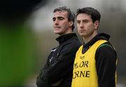 12 February 2012; Donegal manager Jim McGuinness, left, with assistant manager Rory Gallagher. Allianz Football League, Division 1, Round 2, Donegal v Laois, O'Donnell Park, Letterkenny, Co. Donegal. Picture credit: Oliver McVeigh / SPORTSFILE
