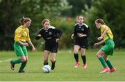 22 June 2017; Eimear Osborne of Sligo Leitrim and District League in action against of Gillian Musgrave, left, and Zara Doherty of Kerry Schoolboys/Girls League during the Fota Island Resort FAI u16 Gaynor Cup at University of Limerick in Limerick. Photo by Diarmuid Greene/Sportsfile