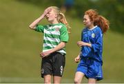 22 June 2017; Aoife Cronin of Limerick County & District Underage League reacts after missing a goal-scoring opportunity against Waterford Women's League during the Fota Island Resort FAI u14 Gaynor Cup at University of Limerick in Limerick. Photo by Diarmuid Greene/Sportsfile