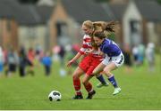22 June 2017; Zara Foley of Cork Womens and Schoolgirls soccer league in action against Laura Butler of Wexford Womens and Wexford Schoolgirls soccer league during the U16 match between Cork Womens and Schoolgirls soccer league and  Wexford Schoolgirls soccer league at the University of Limerick in Limerick. Photo by Eóin Noonan/Sportsfile