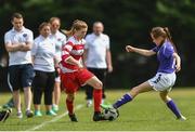 22 June 2017; Eabha O'Mahony of Cork Womens and Schoolgirls soccer league in action against Laura Butler of Wexford Womens and Schoolgirls soccer league during the U16 match between Cork Womens and Schoolgirls soccer league and  Wexford Schoolgirls soccer league at the University of Limerick in Limerick. Photo by Eóin Noonan/Sportsfile
