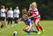 22 June 2017; Aine Beehan of Wexford Womens and Schoolgirls soccer league in action against Aoibhe Noonan of Cork Womens and Schoolgirls soccer league during the U16 match between Cork Womens and Schoolgirls soccer league and  Wexford Schoolgirls soccer league at the University of Limerick in Limerick. Photo by Eóin Noonan/Sportsfile