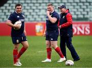 23 June 2017; British & Irish Lions kicking coach Neil Jenkins, right, with Tadhg Furlong and Jamie George, left, during their captain's run at QBE Stadium in Auckland, New Zealand. Photo by Stephen McCarthy/Sportsfile