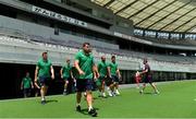 23 June 2017; Sean Reidy of Ireland and members of the Irish squad walk out for their team photpgraph before their captain's run at the Ajinomoto Stadium in Tokyo, Japan. Photo by Brendan Moran/Sportsfile
