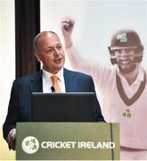 23 June 2017; Warren Deutrom, CEO, Cricket Ireland during a press conference at the Irish Aviation Authority Offices in Dublin. Photo by Ramsey Cardy/Sportsfile