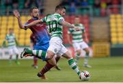 23 June 2017; Brandon Miele of Shamrock Rovers in action against Ryan McEvoy of Drogheda United during the SSE Airtricity League Premier Division match between Shamrock Rovers and Drogheda United at Tallaght Stadium in Tallaght, Co Dublin. Photo by Piaras Ó Mídheach/Sportsfile