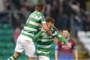 23 June 2017; Gary Shaw, right, of Shamrock Rovers celebrates with team-mate Michael O’Connor after scoring his side's first goal during the SSE Airtricity League Premier Division match between Shamrock Rovers and Drogheda United at Tallaght Stadium in Tallaght, Co Dublin. Photo by Piaras Ó Mídheach/Sportsfile