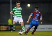 23 June 2017; Ronan Finn of Shamrock Rovers in action against Colm Deasy of Drogheda United during the SSE Airtricity League Premier Division match between Shamrock Rovers and Drogheda United at Tallaght Stadium in Tallaght, Co Dublin. Photo by Piaras Ó Mídheach/Sportsfile