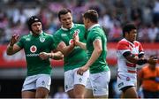 24 June 2017; Garry Ringrose of Ireland, right, is congratulated by team-mates Luke Marshall, left, and Jacob Stockdale after scoring their side's first try during the international rugby match between Japan and Ireland in the Ajinomoto Stadium in Tokyo, Japan. Photo by Brendan Moran/Sportsfile