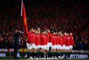 24 June 2017; The British and Irish Lions stand for the national anthem prior to the First Test match between New Zealand All Blacks and the British & Irish Lions at Eden Park in Auckland, New Zealand. Photo by Stephen McCarthy/Sportsfile