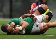 24 June 2017; Sean Reidy of Ireland scores his side's fifth try during the international rugby match between Japan and Ireland in the Ajinomoto Stadium in Tokyo, Japan. Photo by Brendan Moran/Sportsfile