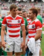 24 June 2017; Garry Ringrose, left, and Paddy Jackson of Ireland after the international rugby match between Japan and Ireland in the Ajinomoto Stadium in Tokyo, Japan. Photo by Brendan Moran/Sportsfile