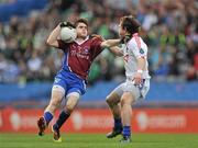 12 February 2012; David Wallis, Naomh Pádraig, Clonbur, in action against Joseph McKee, Derrytresk Fir an Chnoic. AIB GAA Football All-Ireland Junior Club Championship Final, Naomh Pádraig, Clonbur, Galway v Derrytresk Fir an Chnoic, Tyrone, Croke Park, Dublin. Picture credit: Pat Murphy / SPORTSFILE