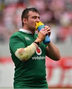 24 June 2017; Niall Scannell of Ireland takes on some fluid after the international rugby match between Japan and Ireland in the Ajinomoto Stadium in Tokyo, Japan. Photo by Brendan Moran/Sportsfile