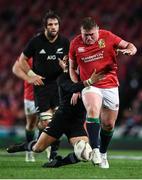 24 June 2017; Tadhg Furlong of the British & Irish Lions is tackled by Aaron Smith of New Zealand during the First Test match between New Zealand All Blacks and the British & Irish Lions at Eden Park in Auckland, New Zealand. Photo by Stephen McCarthy/Sportsfile