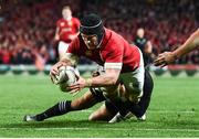 24 June 2017; Sean O'Brien of the British & Irish Lions goes over to score his side's first try during the First Test match between New Zealand All Blacks and the British & Irish Lions at Eden Park in Auckland, New Zealand. Photo by Stephen McCarthy/Sportsfile