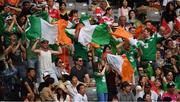 24 June 2017; Ireland fans cheer on their side during the international rugby match between Japan and Ireland in the Ajinomoto Stadium in Tokyo, Japan. Photo by Brendan Moran/Sportsfile
