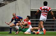 24 June 2017; Andrew Conway of Ireland is prevented from scoring a try by Kenki Fukuoka of Japan during the international rugby match between Japan and Ireland in the Ajinomoto Stadium in Tokyo, Japan. Photo by Brendan Moran/Sportsfile