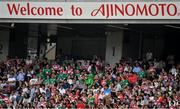 24 June 2017; Japanese and Irish supporters sit together during the international rugby match between Japan and Ireland in the Ajinomoto Stadium in Tokyo, Japan. Photo by Brendan Moran/Sportsfile
