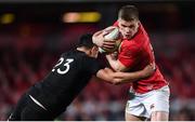 24 June 2017; Owen Farrell of the British & Irish Lions is tackled by Anton Lienert-Brown of New Zealand during the First Test match between New Zealand All Blacks and the British & Irish Lions at Eden Park in Auckland, New Zealand. Photo by Stephen McCarthy/Sportsfile