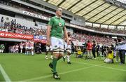 24 June 2017; Devin Toner of Ireland walks onto the pitch to earn his 50th cap before the international rugby match between Japan and Ireland in the Ajinomoto Stadium in Tokyo, Japan. Photo by Brendan Moran/Sportsfile
