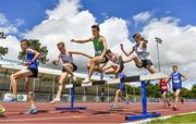 24 June 2017; Action during the 1,500 metre steeplechase at the Irish Life Health Tailteann School’s Interprovincial Schools Championships at Morton Stadium in Santry, Dublin. Photo by Ramsey Cardy/Sportsfile