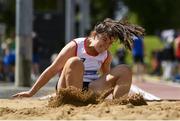24 June 2017; Rachel Mercer of Regent House, Newtownards , Co. Down, competing in the long jump at the Irish Life Health Tailteann School’s Interprovincial Schools Championships at Morton Stadium in Santry, Dublin. Photo by Ramsey Cardy/Sportsfile
