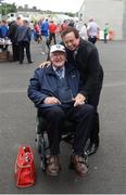 24 June 2017; RTÉ commentator Marty Morrissey with Monaghan supporter Joey Byrne, from Inniskeen, Co Monaghan, ahead of the Ulster GAA Football Senior Championship Semi-Final match between Down and Monaghan at the Athletic Grounds in Armagh. Photo by Daire Brennan/Sportsfile