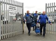 24 June 2017; Monaghan manager Malachy O'Rourke, left, arriving ahead of the Ulster GAA Football Senior Championship Semi-Final match between Down and Monaghan at the Athletic Grounds in Armagh. Photo by Oliver McVeigh/Sportsfile