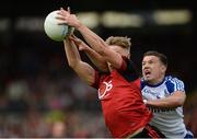 24 June 2017; Jerome Johnston of Down in action against Ryan Wylie of Monaghan during the Ulster GAA Football Senior Championship Semi-Final match between Down and Monaghan at the Athletic Grounds in Armagh. Photo by Oliver McVeigh/Sportsfile