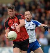 24 June 2017; Peter Turley of Down in action against Vinny Corey of Monaghan during the Ulster GAA Football Senior Championship Semi-Final match between Down and Monaghan at the Athletic Grounds in Armagh. Photo by Oliver McVeigh/Sportsfile
