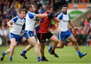 24 June 2017; Peter Turley of Down in action against Vinny Corey of Monaghan during the Ulster GAA Football Senior Championship Semi-Final match between Down and Monaghan at the Athletic Grounds in Armagh. Photo by Oliver McVeigh/Sportsfile