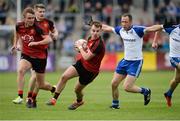 24 June 2017; Darragh O'Hanlon of Down in action against Vinny Corey of Monaghan during the Ulster GAA Football Senior Championship Semi-Final match between Down and Monaghan at the Athletic Grounds in Armagh. Photo by Oliver McVeigh/Sportsfile