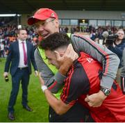 24 June 2017; Down manager Eamonn Burns and Ryan Johnston of Down celebrate after the Ulster GAA Football Senior Championship Semi-Final match between Down and Monaghan at the Athletic Grounds in Armagh. Photo by Daire Brennan/Sportsfile