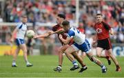 24 June 2017; Ryan Johnston of Down in action against Dessie Ward of Monaghan during the Ulster GAA Football Senior Championship Semi-Final match between Down and Monaghan at the Athletic Grounds in Armagh. Photo by Daire Brennan/Sportsfile