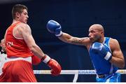24 June 2017; Joe Ward, left, of Ireland in action against Muslim Gadzhimagomedov of Russia during the EUBC Continental Championships at Kharkiv in Ukraine. Photo by AIBA via Sportsfile