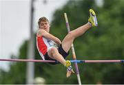 24 June 2017; Callum Davidson of BRA, Belfast, Co. Antrim, competing in the pole vault at the Irish Life Health Tailteann School’s Interprovincial Schools Championships at Morton Stadium in Santry, Dublin. Photo by Ramsey Cardy/Sportsfile