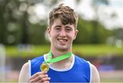 24 June 2017; Darragh Miniter, Ennistymon CBS, Co. Clare, after winning the 100 metre hurdles at the Irish Life Health Tailteann School’s Interprovincial Schools Championships at Morton Stadium in Santry, Dublin. Photo by Ramsey Cardy/Sportsfile
