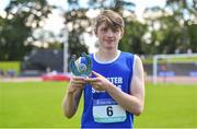 24 June 2017; Ben Donovan of Midleton College, Co. Cork, after winning the high jump at the Irish Life Health Tailteann School’s Interprovincial Schools Championships at Morton Stadium in Santry, Dublin. Photo by Ramsey Cardy/Sportsfile