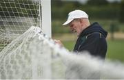 25 June 2017; Groundsman Iggy Donnelly, originally from Dungannon, Co Tyrone, now living in London, prepare the goals and nets ahead of the GAA Football All-Ireland Senior Championship Round 1B match between London and Carlow at McGovern Park in Ruislip, London. Photo by Seb Daly/Sportsfile