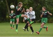 25 June 2017; Aoibhe Butler and Jenna Slattery of Limerick County Underage League in action against Ellen Molloy of Kilkenny and District League during the Fota Island Resort FAI Gaynor Cup at the University of Limerick in Limerick. Photo by David Maher/Sportsfile