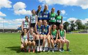 24 June 2017; The 4 x 300 metre relay podium at the Irish Life Health Tailteann School’s Interprovincial Schools Championships at Morton Stadium in Santry, Dublin. Photo by Ramsey Cardy/Sportsfile