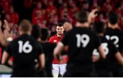 24 June 2017; Peter O'Mahony of the British & Irish Lions faces the haka during the First Test match between New Zealand All Blacks and the British & Irish Lions at Eden Park in Auckland, New Zealand. Photo by Stephen McCarthy/Sportsfile