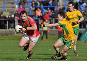 18 February 2012; Dessie Dolan, Garrycastle, in action against Robbie Kelly, St Brigid's. AIB GAA Football All-Ireland Senior Club Championship Semi-Final, St Brigid's, Roscommon v Garrycastle, Westmeath, Glennon Brothers Pearse Park, Longford. Picture credit: Barry Cregg / SPORTSFILE